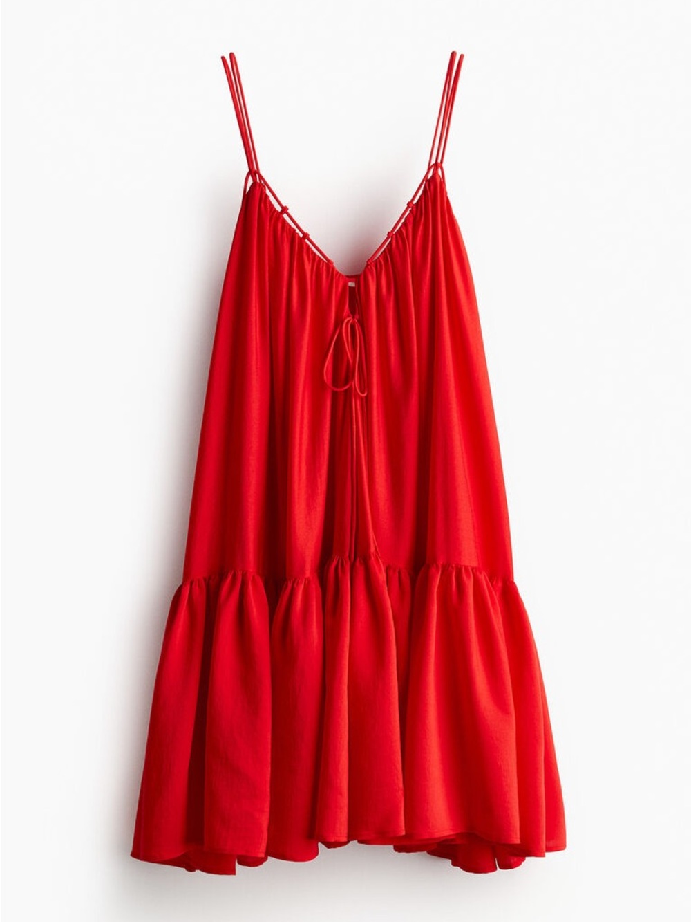 Red Strappy Tiered Dress (S)